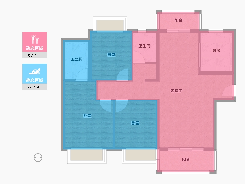 广东省-阳江市-万山天玺-83.81-户型库-动静分区