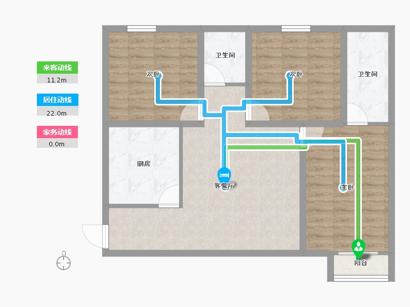 广东省-深圳市-侨城豪苑(一期)-83.83-户型库-动静线