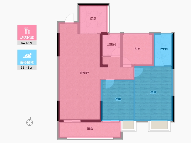 湖南省-长沙市-国宸府│旭辉·龙光·金地商置-87.92-户型库-动静分区