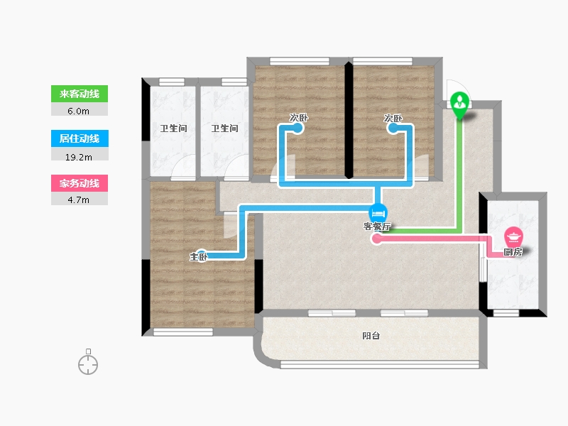 四川省-成都市-金沙清源里-90.05-户型库-动静线