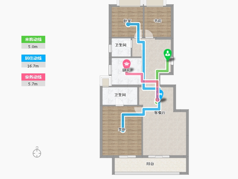 湖北省-武汉市-中国电建地产·汉口公馆-100.93-户型库-动静线