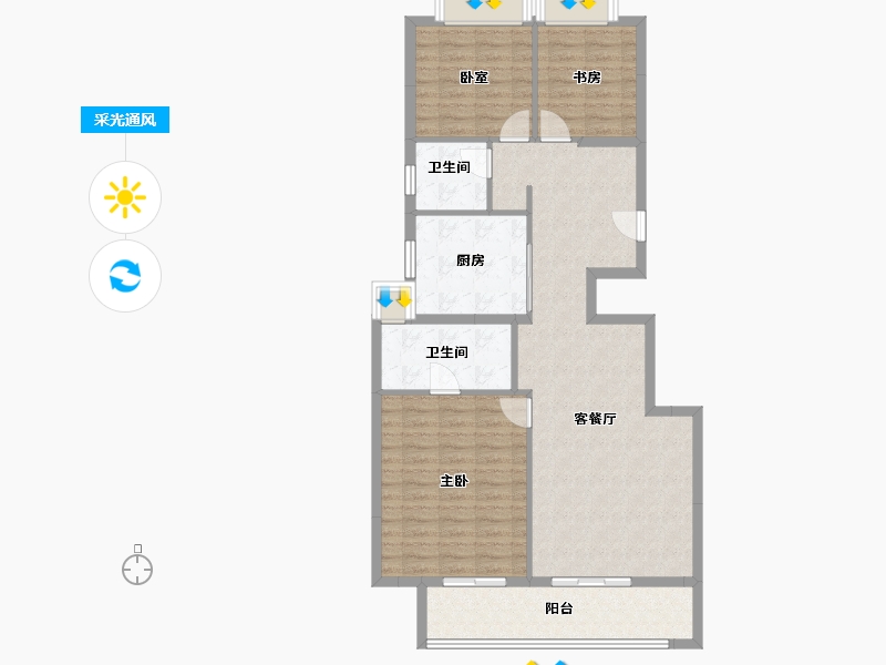 湖北省-武汉市-中国电建地产·汉口公馆-100.93-户型库-采光通风