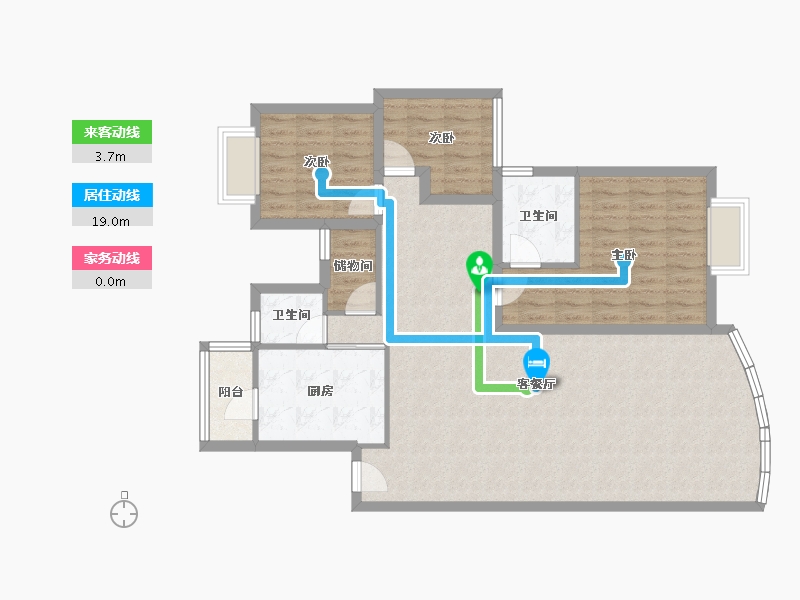 广东省-深圳市-百仕达花园(一期)-102.45-户型库-动静线