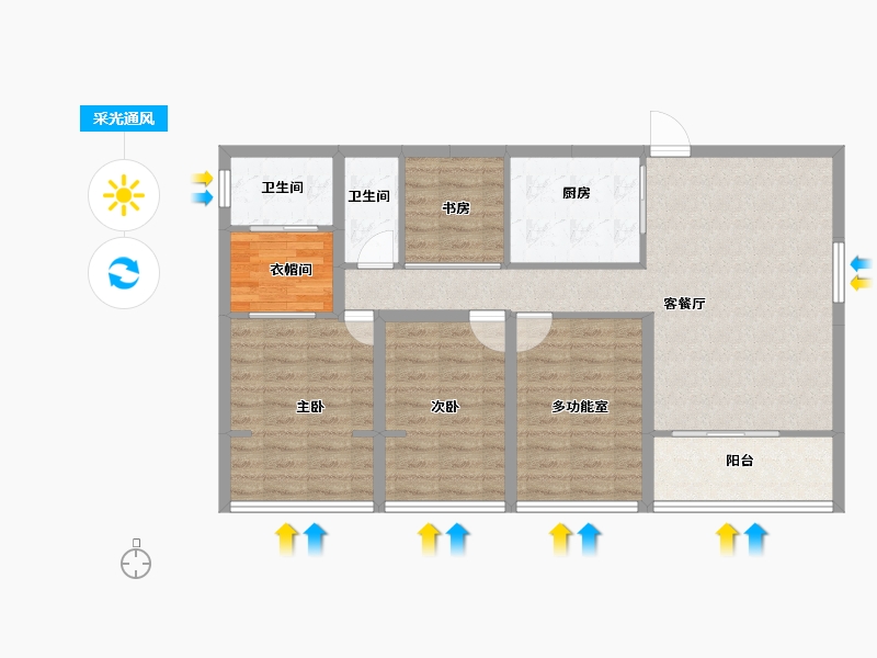 广东省-深圳市-凯德公园1号-94.27-户型库-采光通风