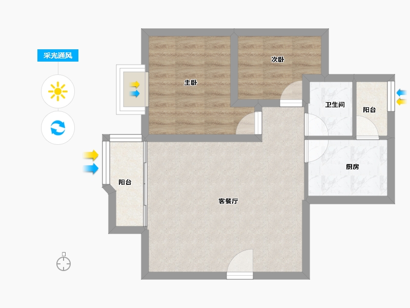 广东省-深圳市-创世纪滨海花园-52.00-户型库-采光通风