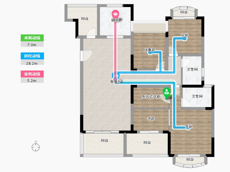 四川省-成都市-嘉合凤凰岛-130.29-户型库-动静线