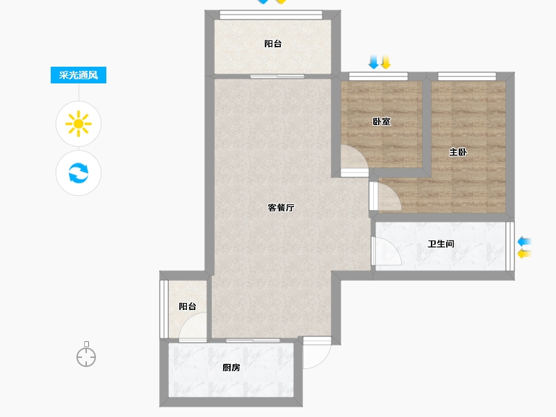 广东省-深圳市-云海天城-58.65-户型库-采光通风