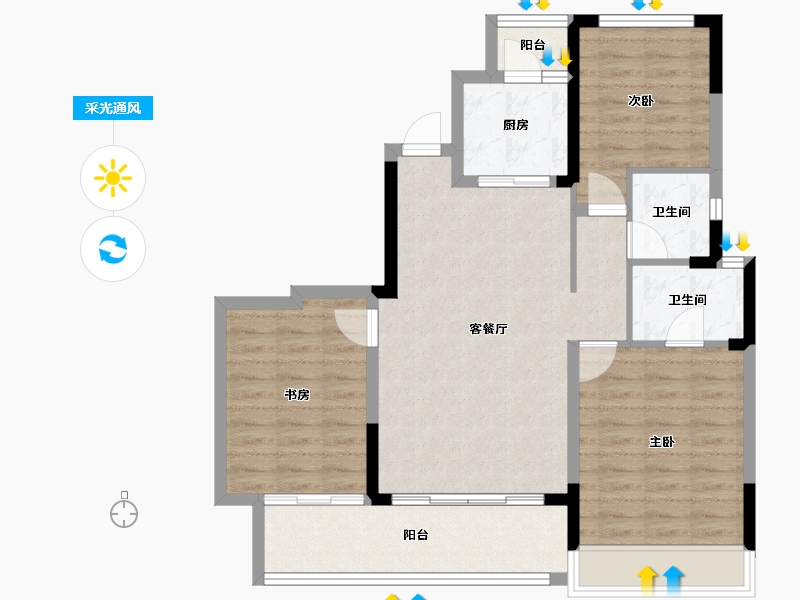 四川省-成都市-龙潭寺TOD龙潭九章-86.54-户型库-采光通风