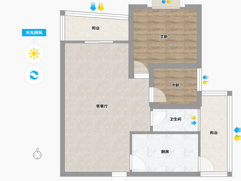 广东省-深圳市-翠拥华庭-61.02-户型库-采光通风