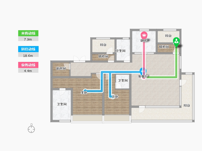 山东省-青岛市-唐岛湾·君汇-146.15-户型库-动静线