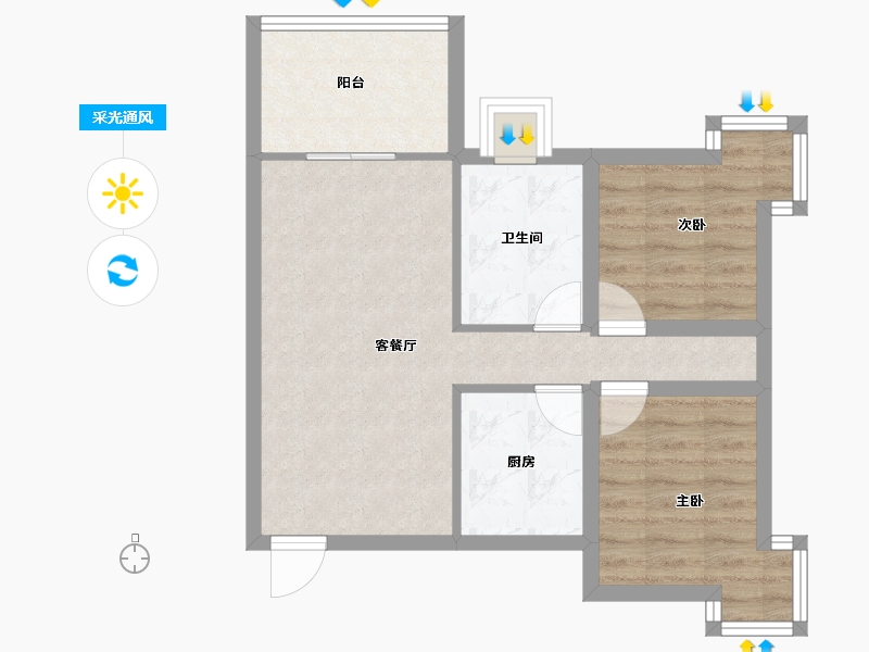 广东省-深圳市-鼎太风华(六期)-58.01-户型库-采光通风