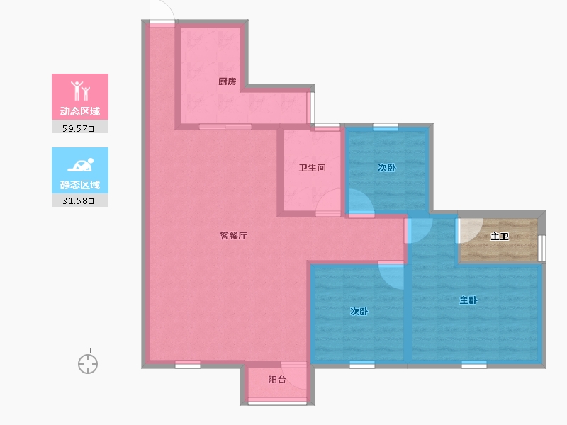 广东省-深圳市-海岸明珠-84.22-户型库-动静分区