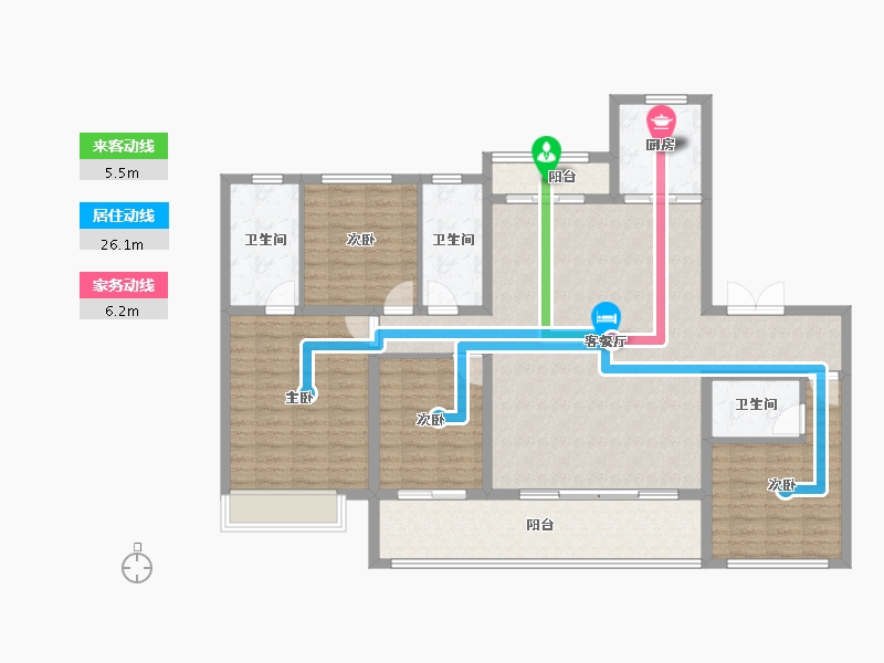 四川省-成都市-星河WORLD公园三号-134.41-户型库-动静线