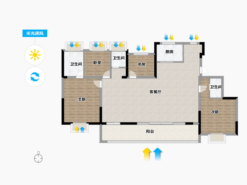 安徽省-淮北市-国金·铂悦御品-156.76-户型库-采光通风