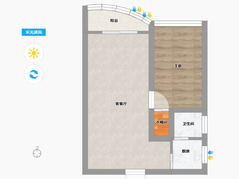 广东省-深圳市-鸿洲新都-32.95-户型库-采光通风