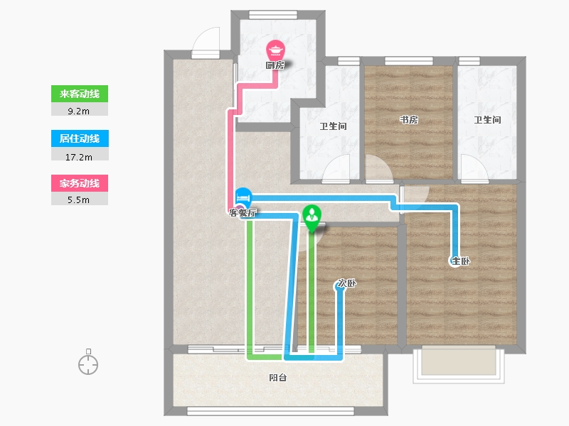 江苏省-徐州市-保利云上-85.82-户型库-动静线