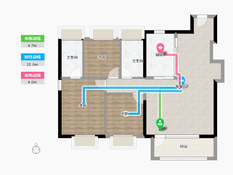 上海-上海市-中国铁建&万科朗拾花语-94.40-户型库-动静线