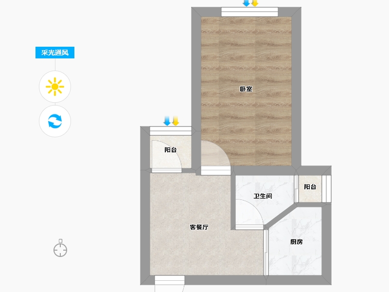 广东省-深圳市-友邻公寓-22.81-户型库-采光通风