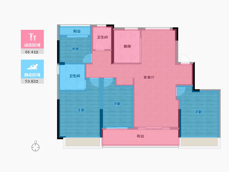 浙江省-台州市-绿城·江澜鸣翠-114.00-户型库-动静分区