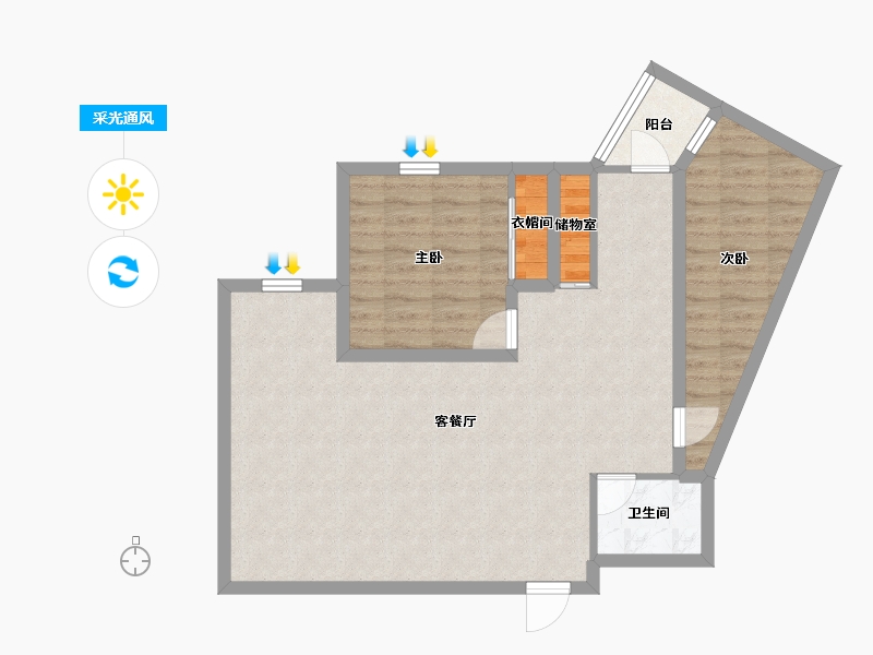 广东省-深圳市-京光海景花园-79.10-户型库-采光通风