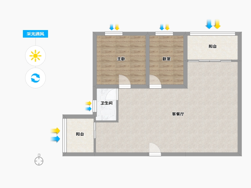 广东省-深圳市-官龙名苑-74.19-户型库-采光通风