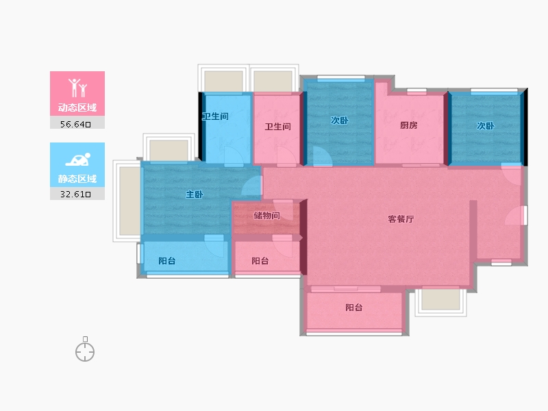 广东省-广州市-越秀·大学·星汇锦城-78.39-户型库-动静分区