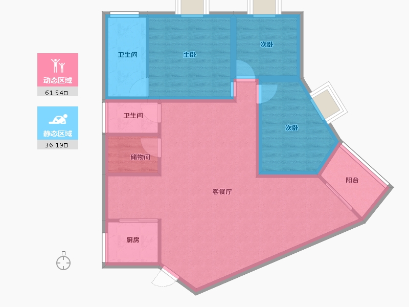 广东省-深圳市-大陆庄园-87.67-户型库-动静分区