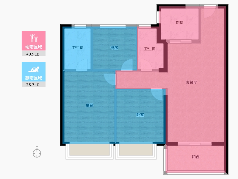 浙江省-温州市-瓯江国际乐园城-78.40-户型库-动静分区