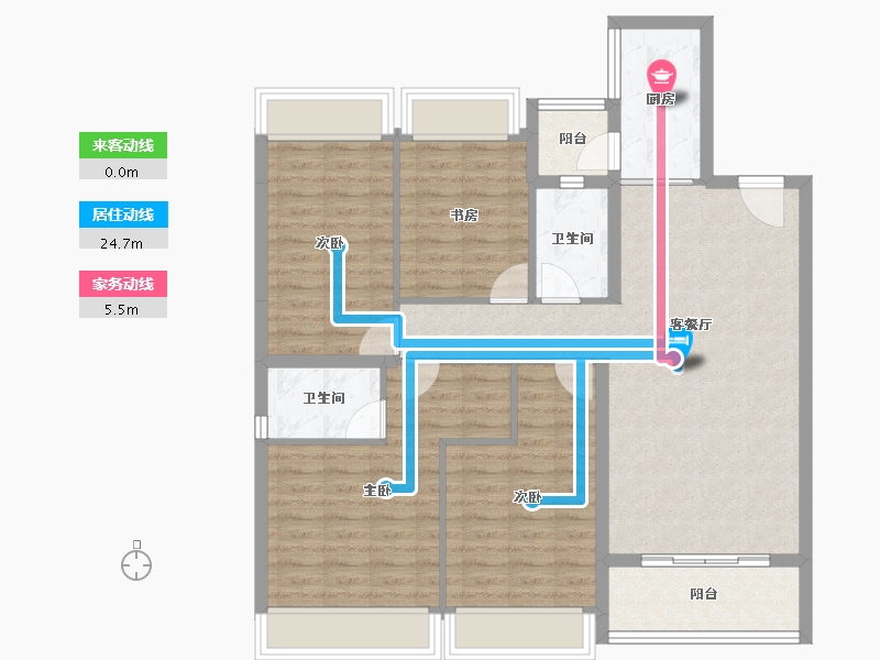 广东省-佛山市-广佛新世界花园洋房-105.22-户型库-动静线