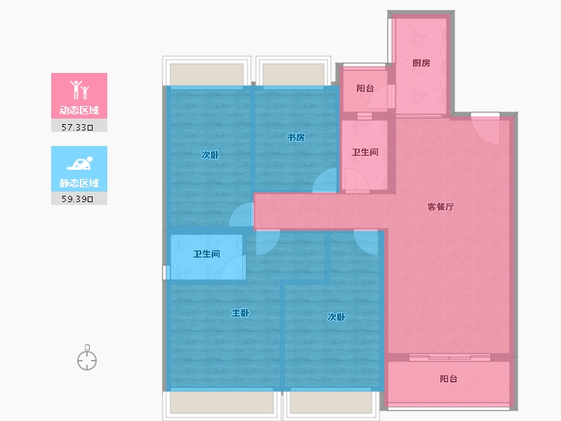 广东省-佛山市-广佛新世界花园洋房-105.22-户型库-动静分区