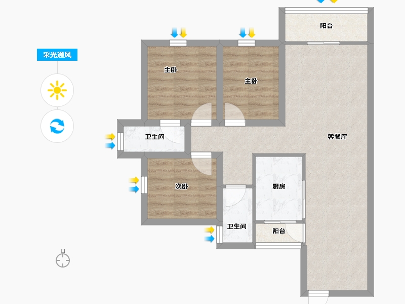 广东省-深圳市-合正汇一城-68.82-户型库-采光通风