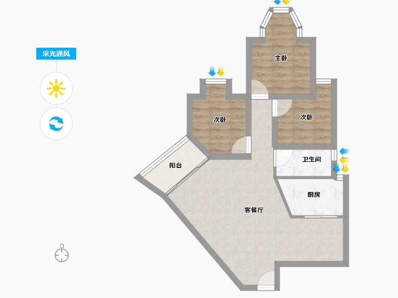 广东省-深圳市-前海花园-61.18-户型库-采光通风