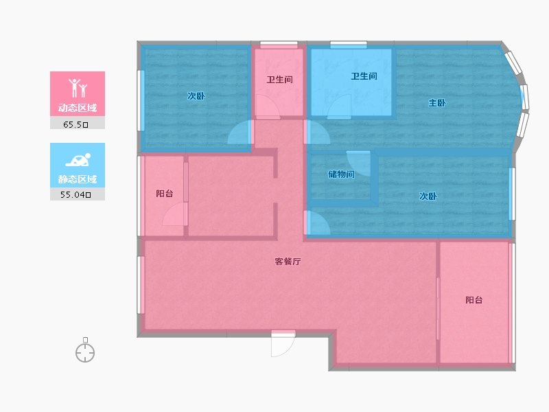 广东省-深圳市-凯德公园1号-107.58-户型库-动静分区