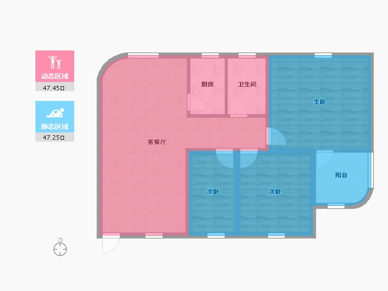 广东省-深圳市-贝丽花园-85.24-户型库-动静分区