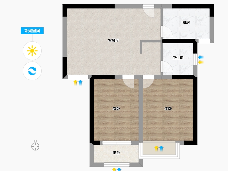 河南省-郑州市-商都阜园-56.00-户型库-采光通风