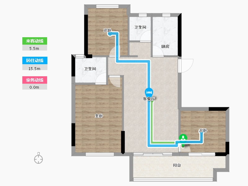 福建省-福州市-龙湖迪鑫紫宸府-88.58-户型库-动静线