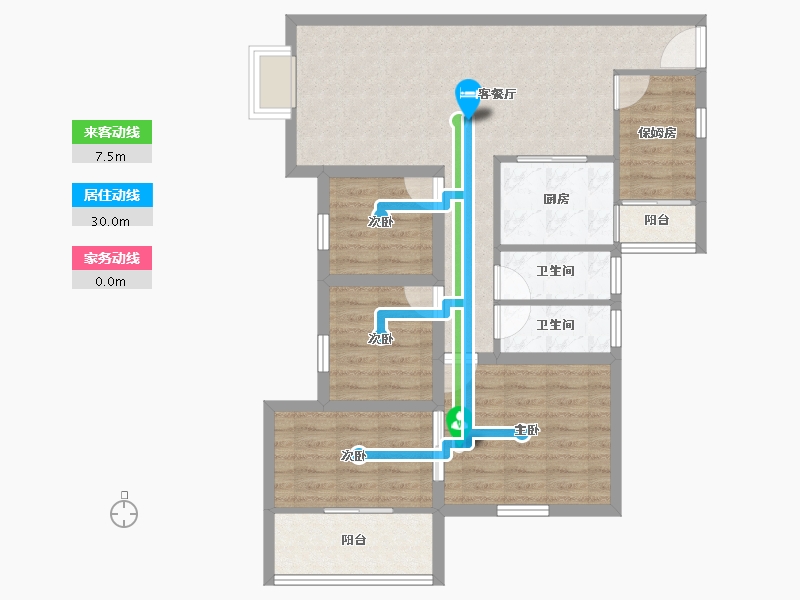 广东省-深圳市-港湾丽都-87.47-户型库-动静线