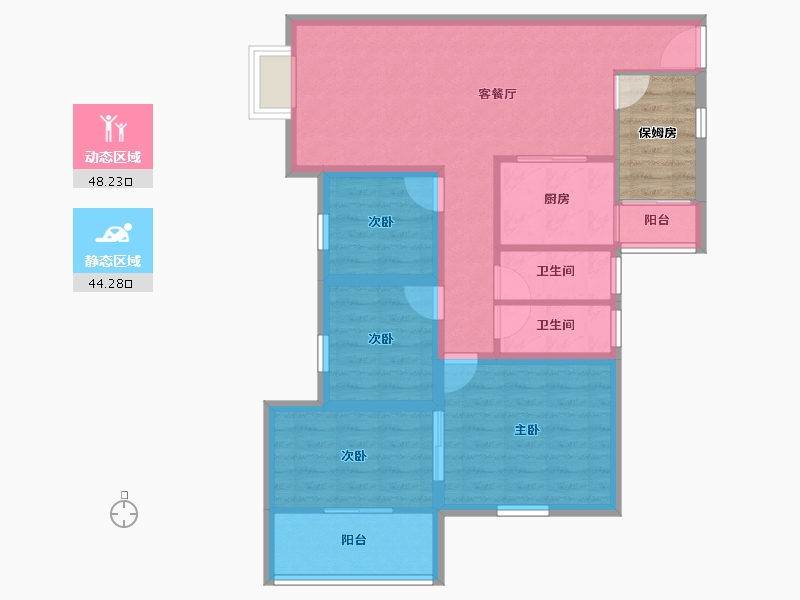 广东省-深圳市-港湾丽都-87.47-户型库-动静分区