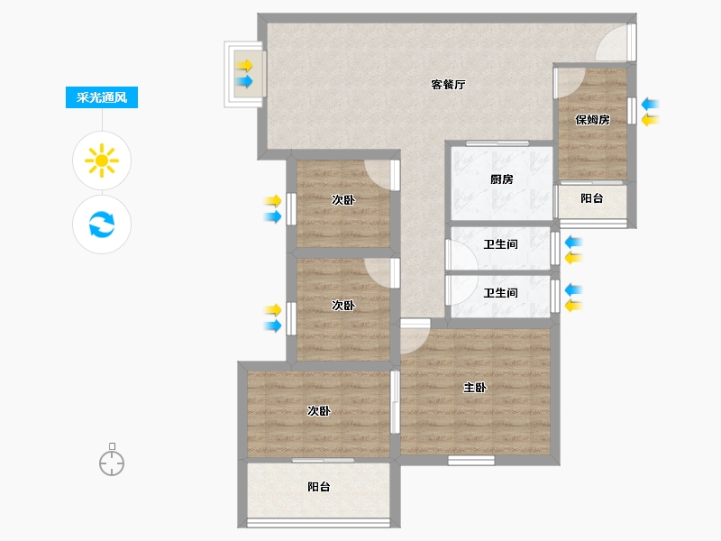 广东省-深圳市-港湾丽都-87.47-户型库-采光通风