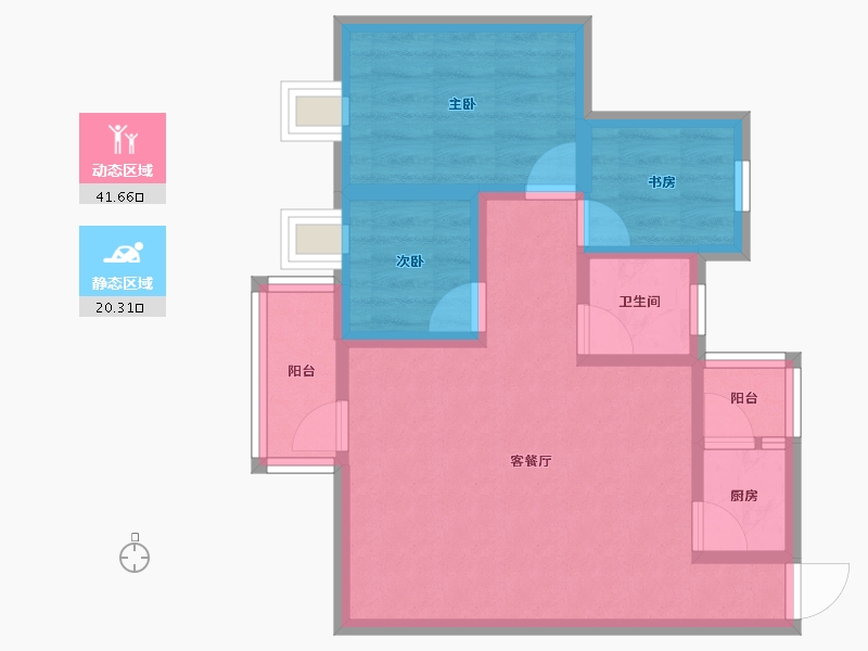 广东省-深圳市-海岸明珠-54.16-户型库-动静分区