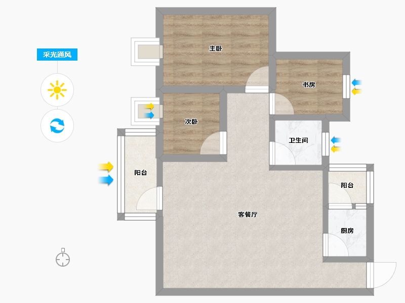 广东省-深圳市-海岸明珠-54.16-户型库-采光通风