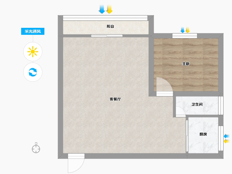 广东省-深圳市-旺海怡苑-41.99-户型库-采光通风