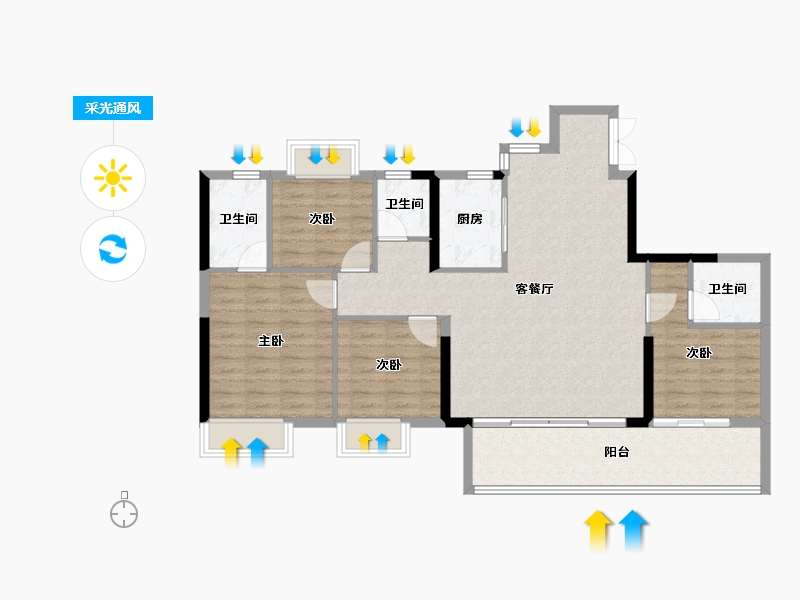 福建省-福州市-榕发栖湖郡-108.00-户型库-采光通风