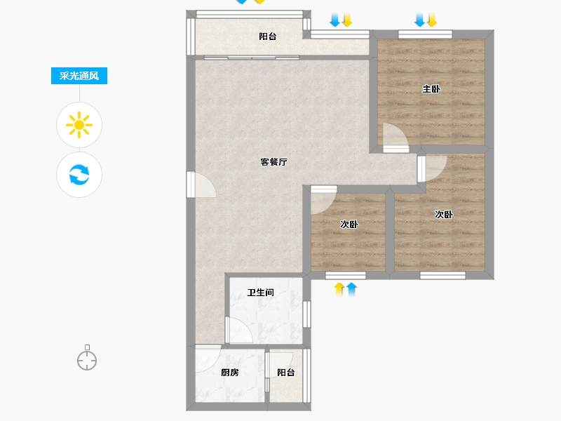 广东省-深圳市-常兴路2号小区-72.04-户型库-采光通风