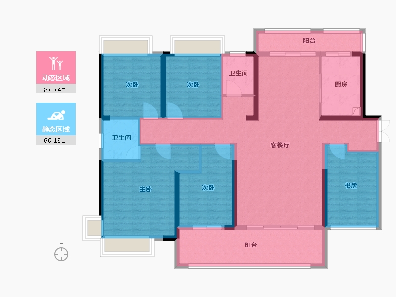 湖南省-湘潭市-九华金水湾高尚社区-133.86-户型库-动静分区