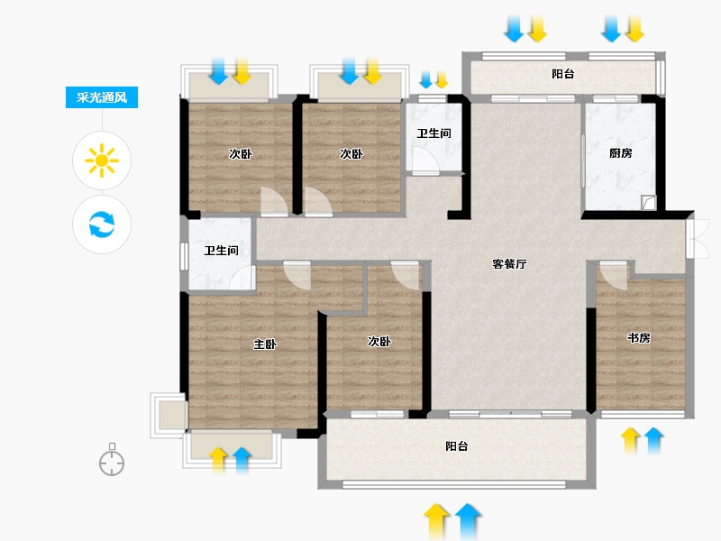 湖南省-湘潭市-九华金水湾高尚社区-133.86-户型库-采光通风