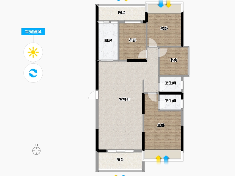 广东省-揭阳市-金泰城-119.98-户型库-采光通风