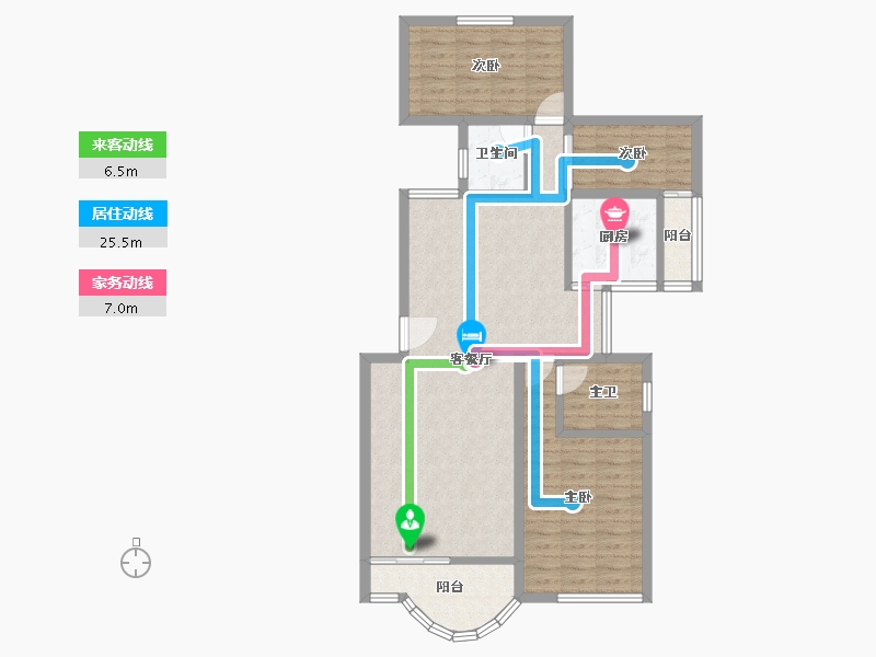 广东省-深圳市-东方花园-95.54-户型库-动静线