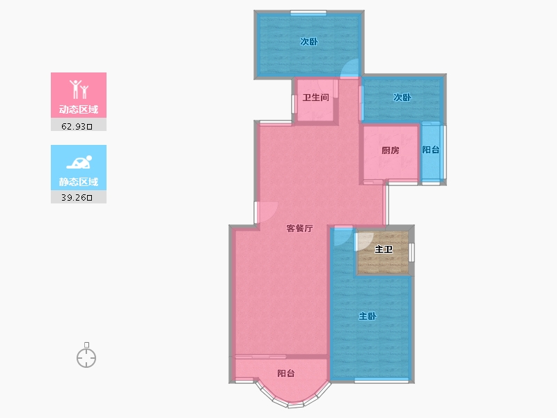 广东省-深圳市-东方花园-95.54-户型库-动静分区