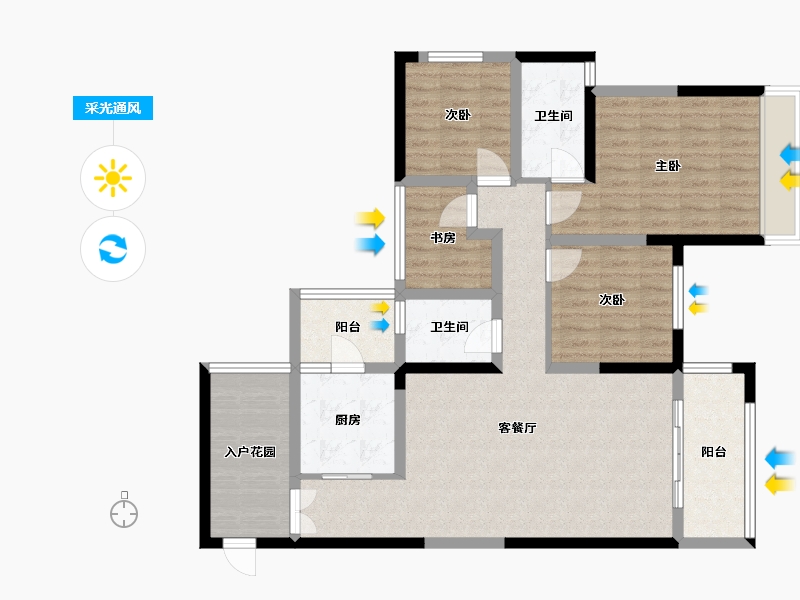 贵州省-黔南布依族苗族自治州-北部新城-100.50-户型库-采光通风